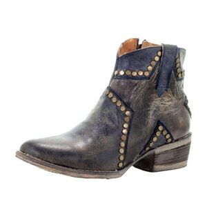 Circle G Women's Studded Star Inlay Booties Round Toe Size 9